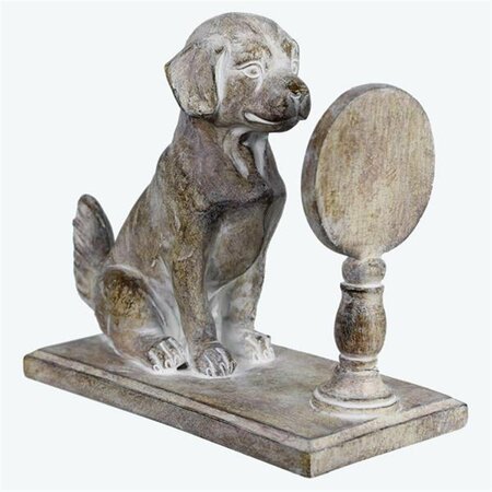 YOUNGS Resin Pet Dog In The Mirror Figurine 21563